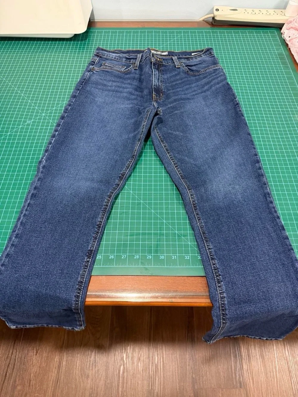 Classic Straight-Leg Men's Jeans in Dark Blue